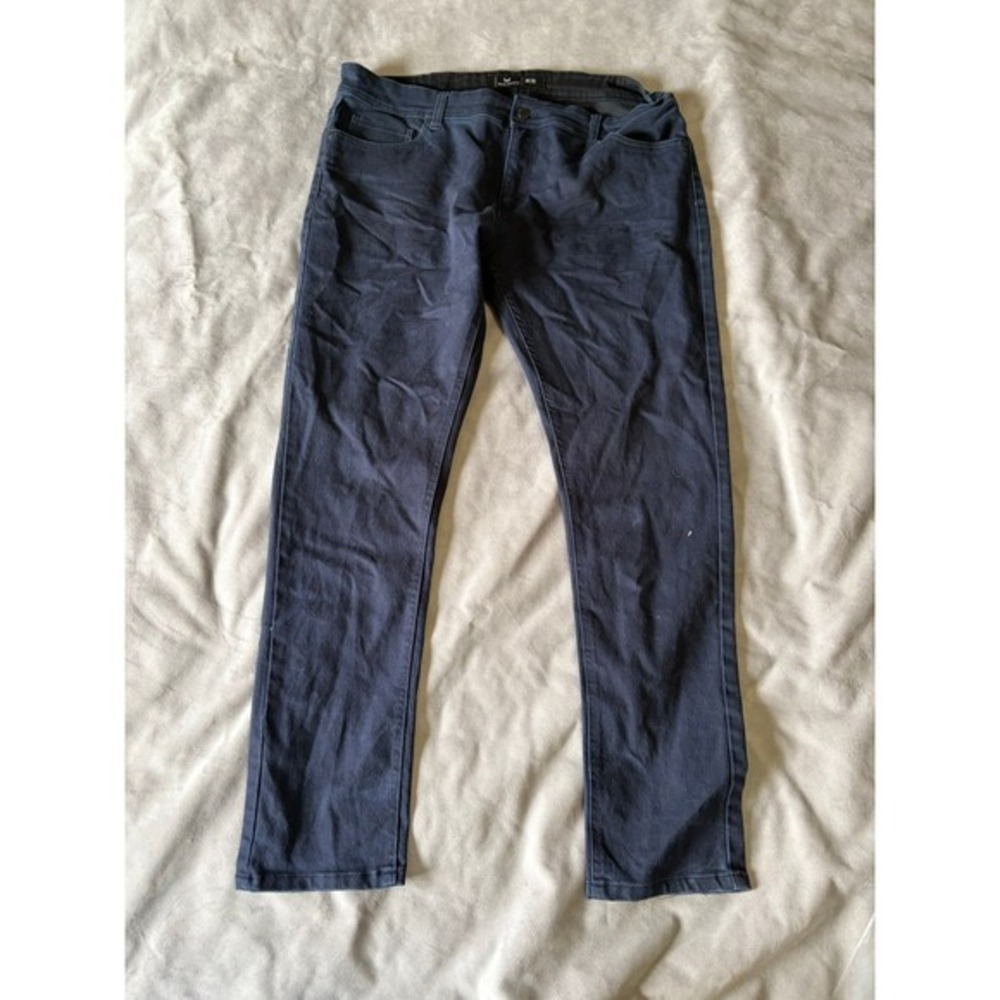 Nick Danger Mens Slim Straight Moto Pocket Jeans Dark Blue 38x32
